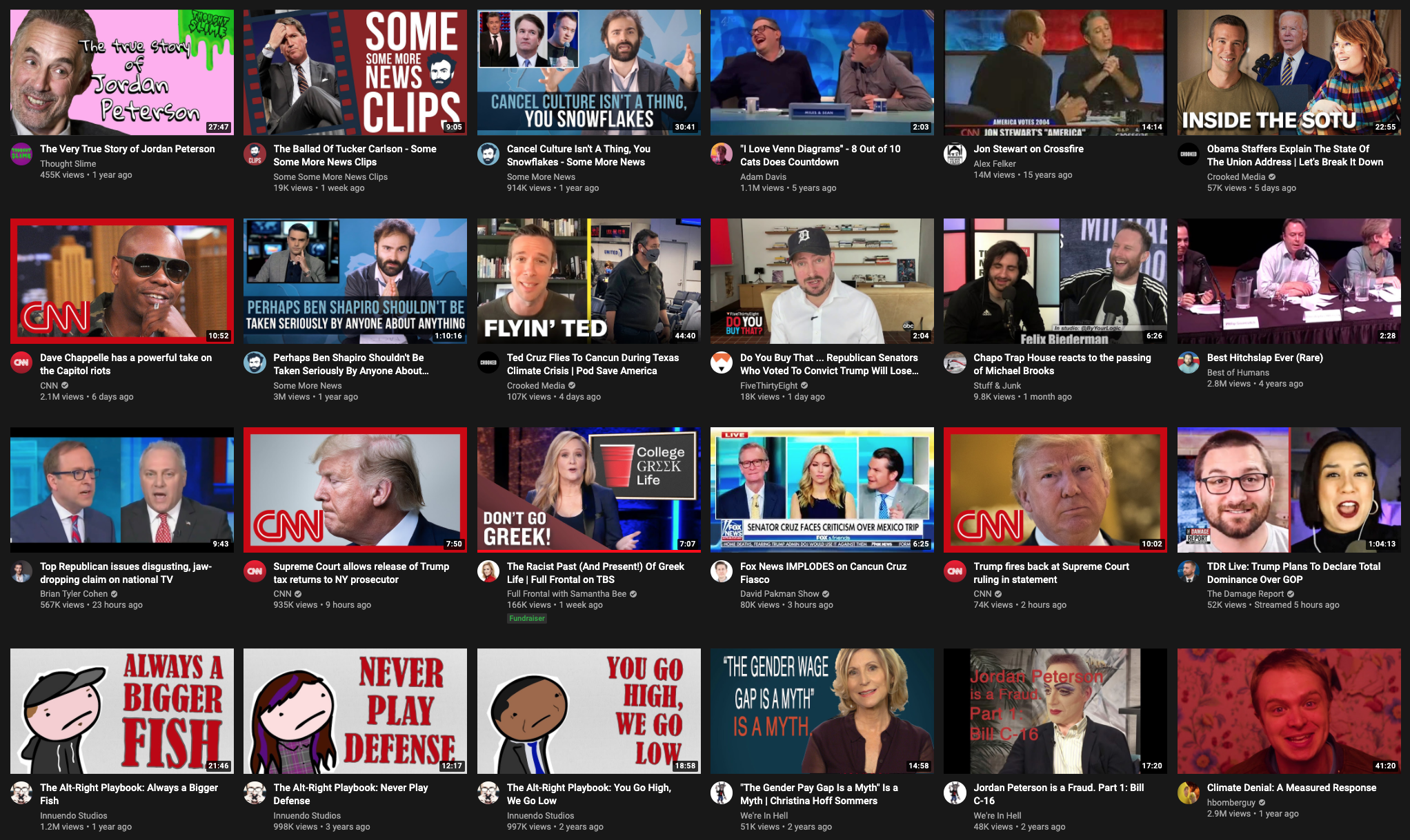 grid of dozens of youtube thumbnails